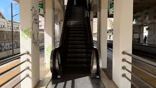 Lisbon Portugal 2x KONE Escalator ride at QueluzBelas Railway Station  Platforms to bridge [upl. by Fraze326]