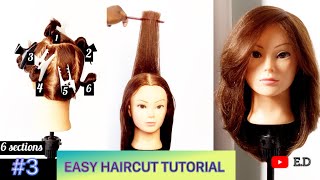 How to cut Increase layer hair step by step Tutorial Basic 180 degree haircut [upl. by Debbra]