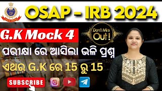 OSAP IRB 2024  GK  Odisha Police  Battalion  Important GK questions  Neha Maamosap irb [upl. by Phelan34]