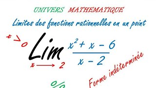 Limites des fonctions rationnelles en un point  0 sur 0 [upl. by Eedyaj682]