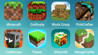 MIneccraft Craftopia Block Crazy PickCrafter Craftsman Planet Mine Craft MergeCrafter [upl. by Mccafferty]