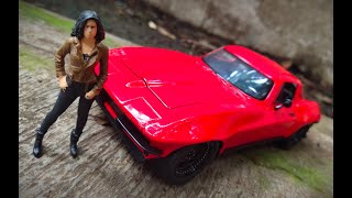 Unboxing Lettys 1966 Chevy Corvette C2 Stingray Jada Toys diecast Fast And Furious scale 124 [upl. by Sisak989]