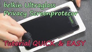 iPhone 12 amp 12 PRO belkin UltraGlass Privacy Screenprotector INSTALLATION GUIDE amp REVIEW [upl. by Araas]