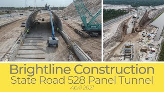 Brightline Construction The State Road 528 Panel Tunnel  April 2021 [upl. by Alidia694]