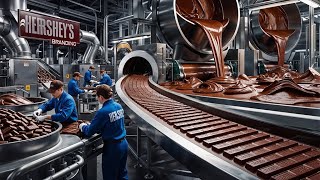 Hersheys MEGA FACTORY  How MILLION TONS Of Hersheys Chocolate Bars Are Made Every Day [upl. by Lavina]