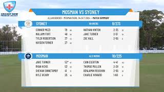 Mosman v Sydney [upl. by Airasor]