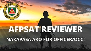 AFPSAT REVIEWER PH ARMY Part 1 Nakapasa ako for OCCOfficerl [upl. by Bat]