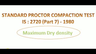 MDD Test of soil  Proctor compaction test As per is code  maximum dry density viral [upl. by Vihs134]