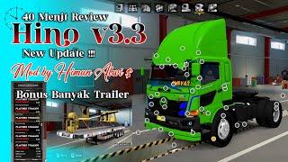 40 MENIT REVIEW TRUCK HINO V33 UPDATE BY HILMAN ‼️😱 ACC LENGKAP BANYAK BONUS TRAILER [upl. by Acirat]