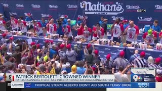 Patrick Bertoletti of Chicago wins Nathan’s hot dog eating contest [upl. by Orr]