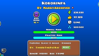 Kororinpa 100 Easy Demon  Geometry Dash [upl. by Jared81]