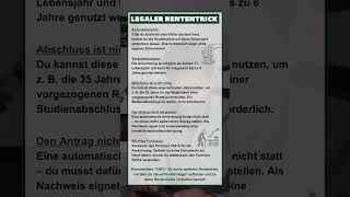 rente rentner rentenversicherung rententrick rentenlücke [upl. by Eetnahs]