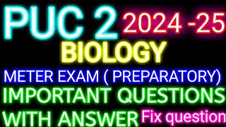 2nd PUC Biology important questions 2024 midterm exam [upl. by Adrell]