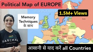 World Map EUROPE Political Map  Learn all countries on map  Parcham Classes Maps [upl. by Akena714]