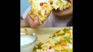 SAS ASMR Eating pizza mukbang foodblog asmreating eatingsounds foodblogger food eatingfood [upl. by Ujawernalo]