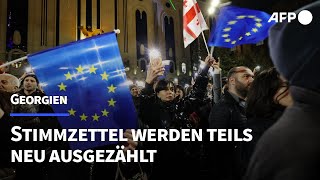 Stimmzettel in Georgien werden teilweise neu ausgezählt  AFP [upl. by Aimek]