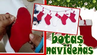 crea BOTAS NAVIDEÑAS de fieltro fáciles DIY NAVIDAD [upl. by Peder]