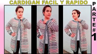 Cardigan facil y rapido  Cardigan a crochet  Cardigan paso a paso Parte 1 [upl. by Augy]