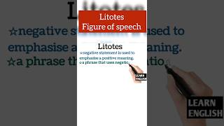 litotes definition  figure of speech youtubeshorts englishlanguage englishliterature learning [upl. by Jarret]