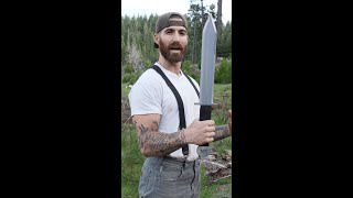 A tiny sword 😳 woodsplitting sword VikingWoodSplitter [upl. by Neeruan]