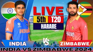 🔴 Live INDIA vs ZIMBABWE 5th T20I  IND vs ZIM Live cricket match Today  Live Score amp Commentary [upl. by Kinsler931]