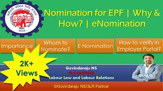 Nomination for EPF  Why amp How  eNomination [upl. by Aicined486]