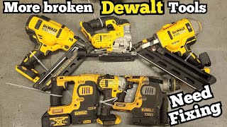 Repairing Dewalt cordless tools today Nail guns jigsaw sds drills and impactor [upl. by Andri]