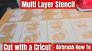 Multi  Layer Stencil Cut with a Cricut  Airbrush How To [upl. by Dupaix]