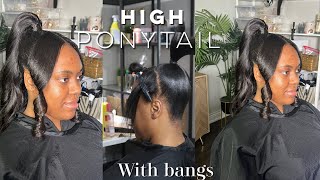 HIGH PONYTAIL WITH 2 BANGS iamroxybennett ponytails [upl. by Deenya]