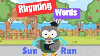 Learn Rhyming Words for Kindergarten  Fun and Easy Rhymes with Rhymey the Owl [upl. by Nerval]