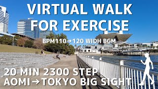 BPM110→120青海駅→東京ビッグサイトおうちでウォーキング20分2300歩 [upl. by Marcia]