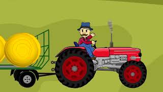 Constructing Colorful Tractors and Their Use  Video for Kids and Teactors color [upl. by Lewin]