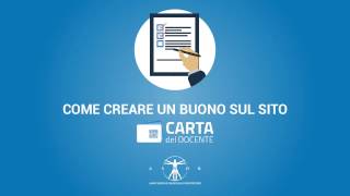 Come creare un buono con la carta del docente [upl. by Tennies]