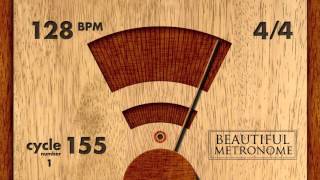 128 BPM 44 Wood Metronome HD [upl. by Cinimmod161]