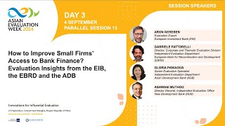 Parallel Session 13 How to improve small firms’ access to bank finance [upl. by Elihu859]