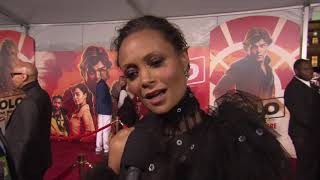 Solo A Star Wars Story Thandie Newton quotValquot Movie Premiere Interview  ScreenSlam [upl. by Athene]