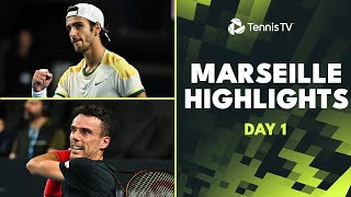 Gasquet Faces Bautista Agut Musetti Shevchenko amp More Feature  Marseille 2024 Highlights Day 1 [upl. by Concoff693]