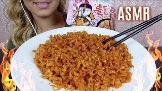 ASMR Carbonara Fire Noodles STICKY SOUNDS Whispering  Eating Sounds  EatWithJas91 [upl. by Silenay]