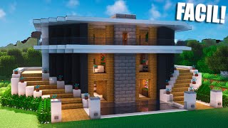 ✅Cómo hacer una casa MODERNA en Minecraft🏡 FÁCIL Y RÁPIDO 7 [upl. by Carissa]