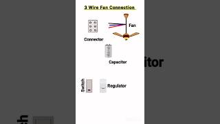 3 Wire Fan connection regulaterswitchcapacitor electrician  technical short youtubeshorts [upl. by Curkell]