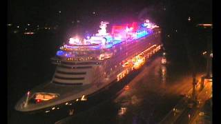 quotDisney Fantasyquot Float Out and Nightly Tests at Meyer Werft Shipyard on January 8 2012 [upl. by Ardnahc]