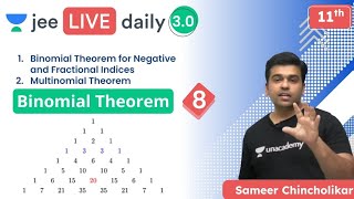 JEE Binomial Theorem L8  Unacademy JEE  JEE Maths  Sameer Chincholikar [upl. by Malchy788]