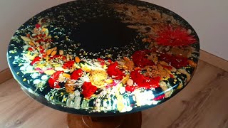 Resin Art TutorialЭпоксидный столик из цветов своими рукамиEpoxidharz tish mit blumen [upl. by Warms]