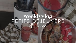 VLOG  Idées de petits déjeuners dautomne  une semaine dans mon assiette [upl. by Ttenyl]