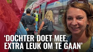 Fans Olympische Spelen verzamelen op CS voor trein naar Parijs [upl. by Nealson170]