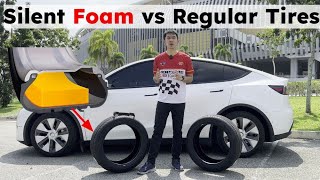 Silent Foam Tires vs Regular Tires [upl. by Issirk]