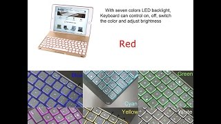 iEGrow  Apple iPad Pro 97 7 Color BackLit Aluminum Keyboard Cover Case [upl. by Ennaeirrac823]