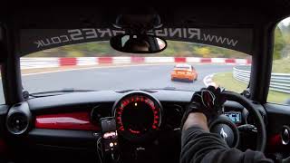 MINI R56 JCW vs BMW e82 135i Nurburgring VLN layout 281018 [upl. by Wes]