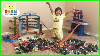 Biggest Hot Wheels Collection Road Rally Raceway Playset and Ultimate Garage Cars [upl. by Bibah]