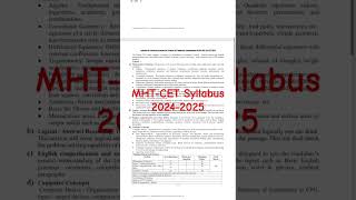 MH CET 2024  Latest Update  MH MBA CET amp MH MCA CET Syllabus Out  Watch Now [upl. by Ggerk]